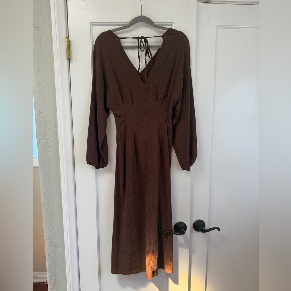ASOS Long Sleeve Brown Dress